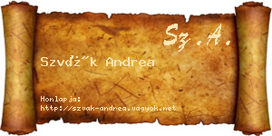 Szvák Andrea névjegykártya